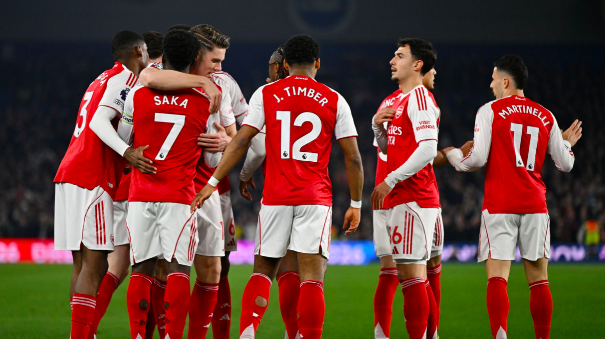 各项赛事10场不败！阿森纳1-0布莱顿甩开曼城7分 萨卡一剑封喉